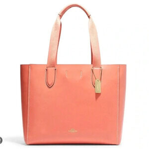 COACH Derby Pebbled Leather Shoulder Tote in Light Coral